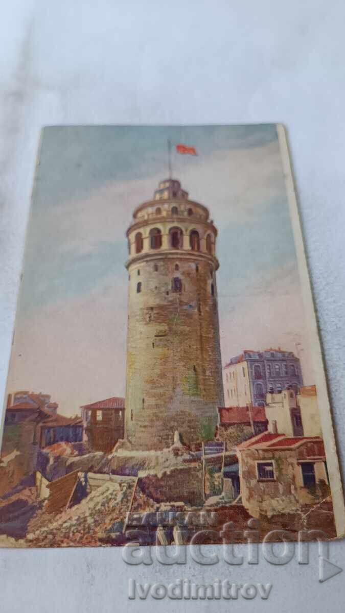 Postcard Constantinople Galata Tower