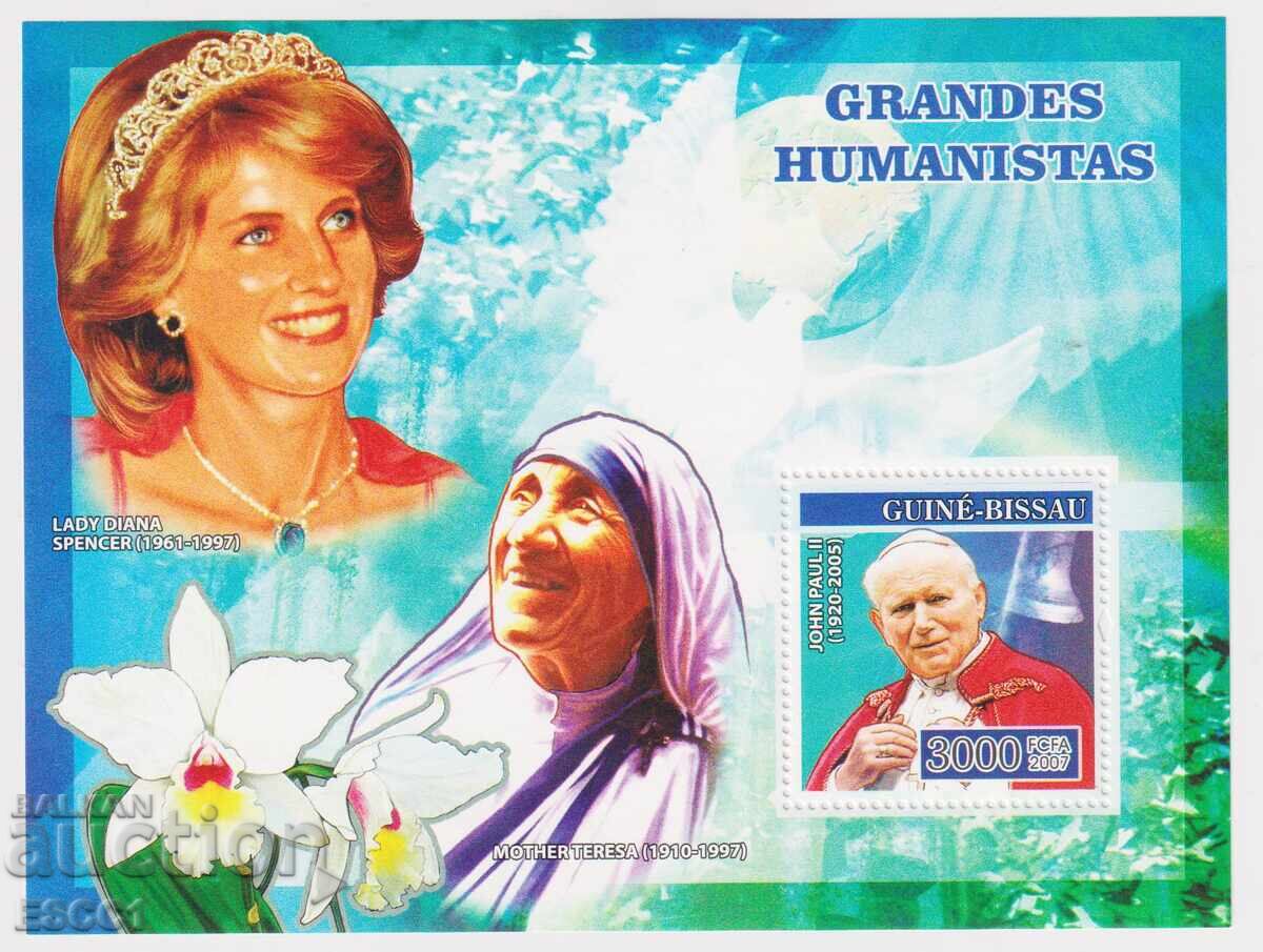 Clean block Pope John Paul II Diana Teresa 2007 Guinea-Bissau