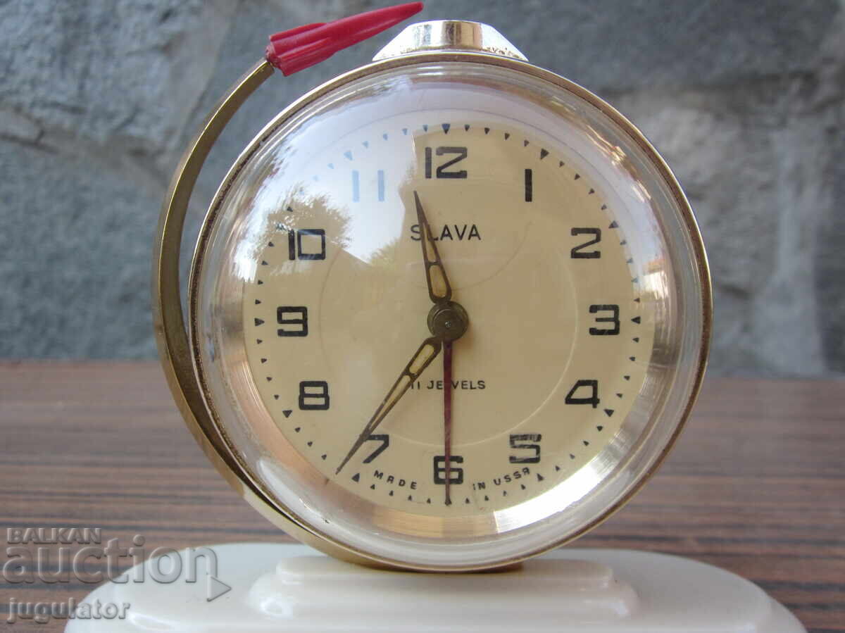 Russian Soviet Clock Alarm Sława Globe and Rocket with price 80.00 BGN | € 40.90 Russian Soviet Clock Alarm Sława Globe and Rocket with price 80.00 BGN | € 40.90