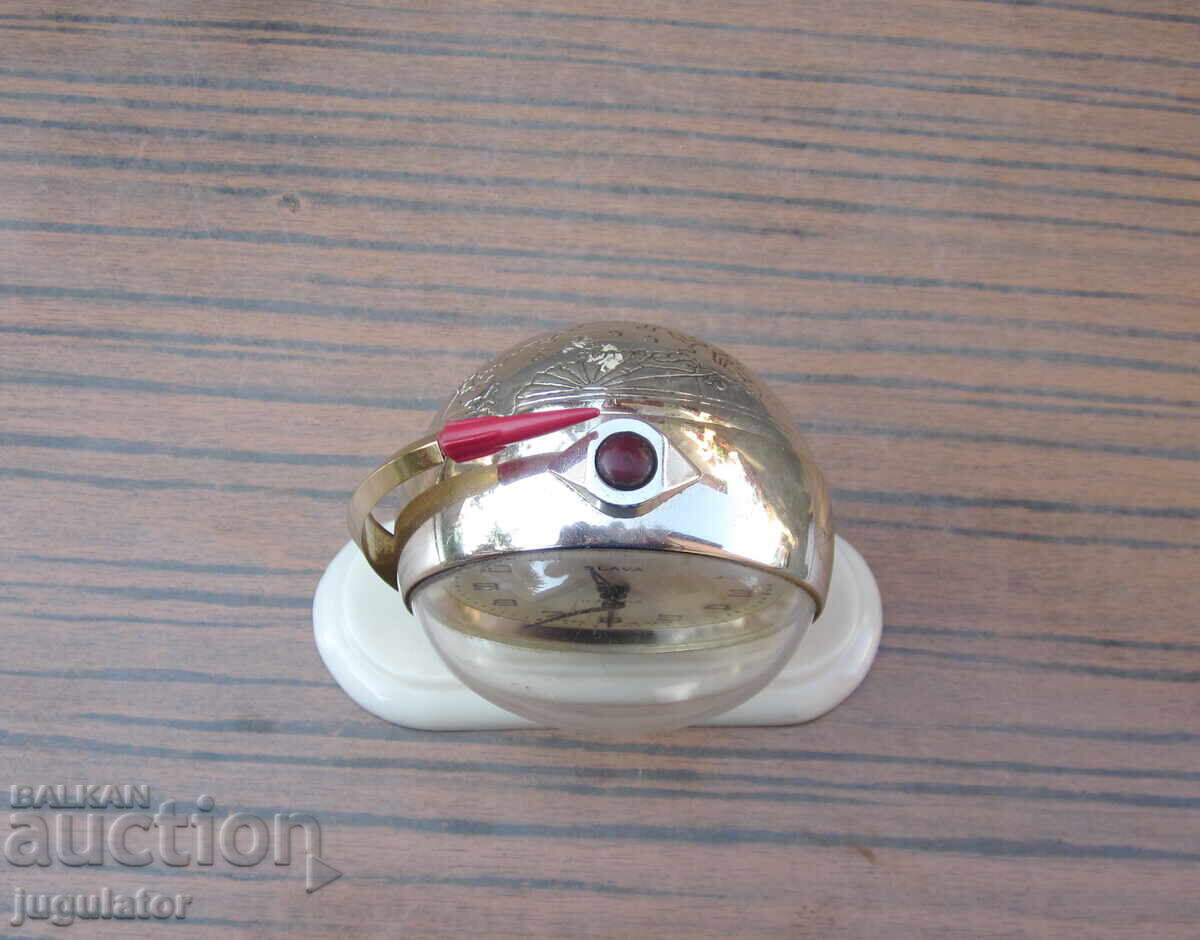Russian Soviet Clock Alarm Sława Globe and Rocket - 6 Russian Soviet Clock Alarm Sława Globe and Rocket - 6