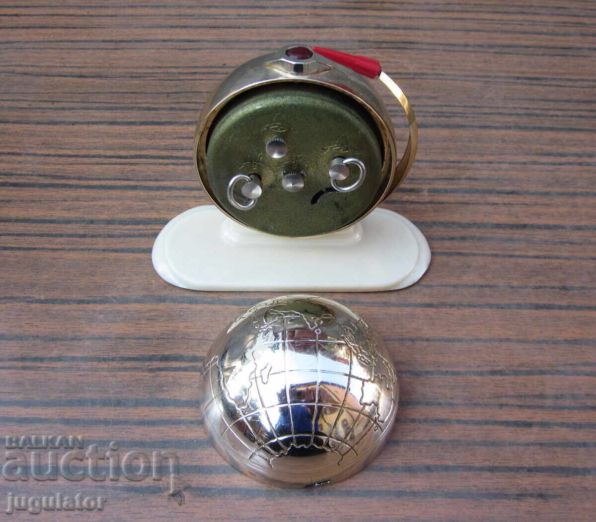 Russian Soviet Clock Alarm Sława Globe and Rocket - 7 Russian Soviet Clock Alarm Sława Globe and Rocket - 7