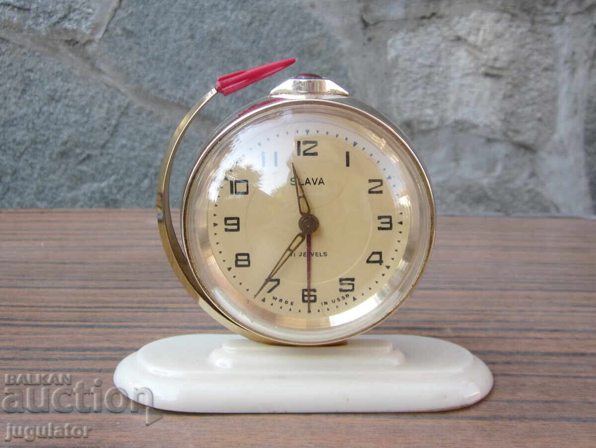 Russian Soviet Clock Alarm Sława Globe and Rocket Russian Soviet Clock Alarm Sława Globe and Rocket