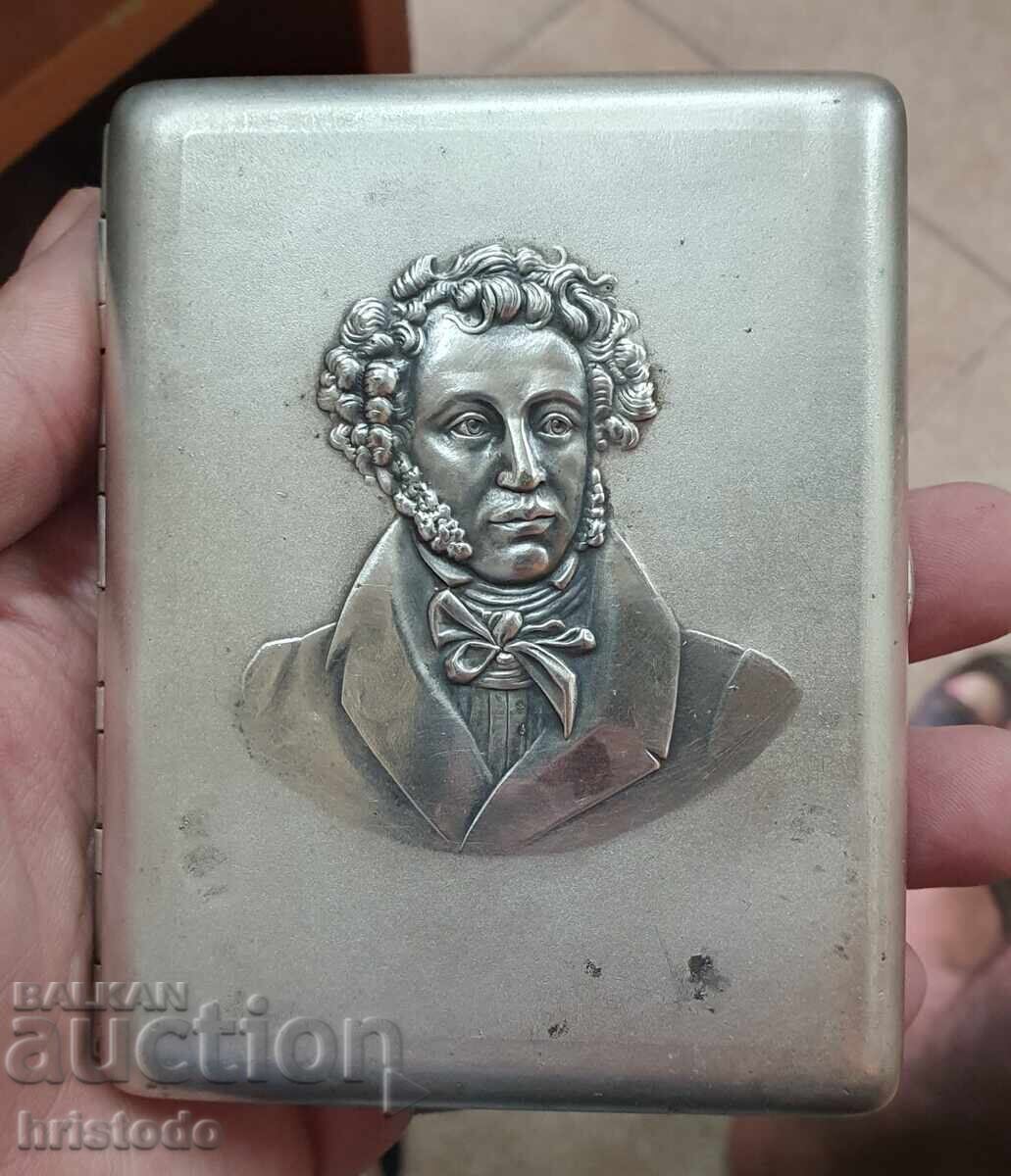 Old Soviet Silver-Plated Cigarette Case Rare