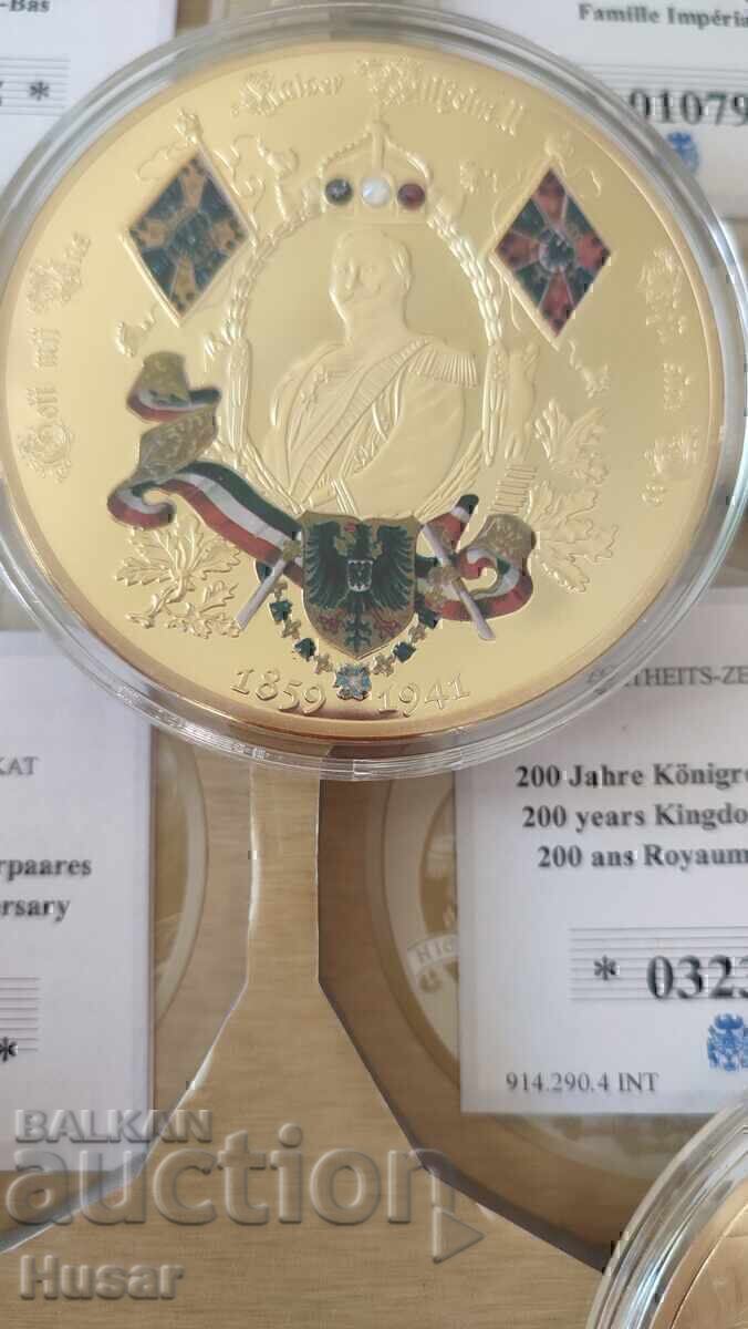 4 buc plăci aurite certificate Kaiser Wilhelm II - 5