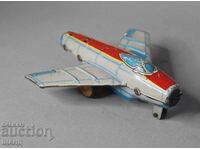 Стара Китайска метална играчка модел самолет изтребител