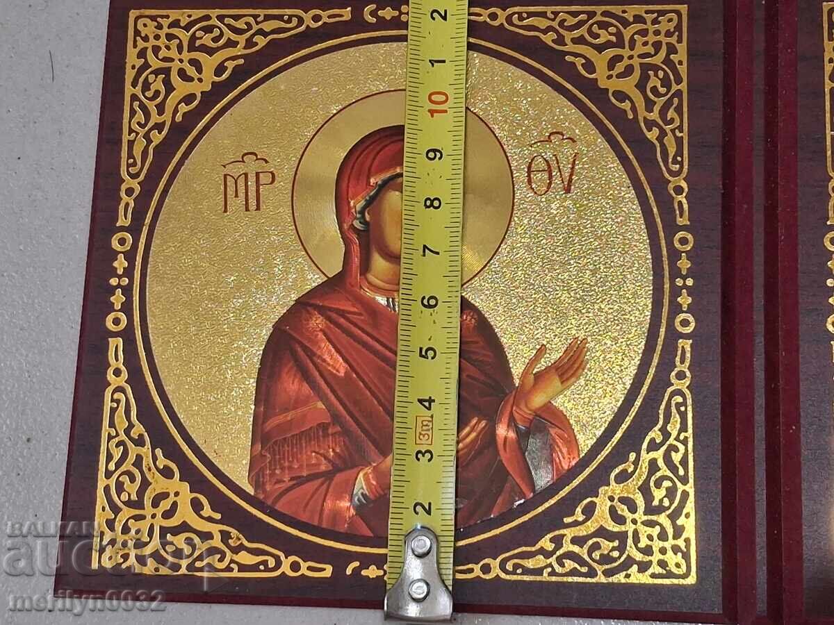 Icoană dublă suvenir amintire din Ierusalim pelerinaj Sfântul Mormânt - 6