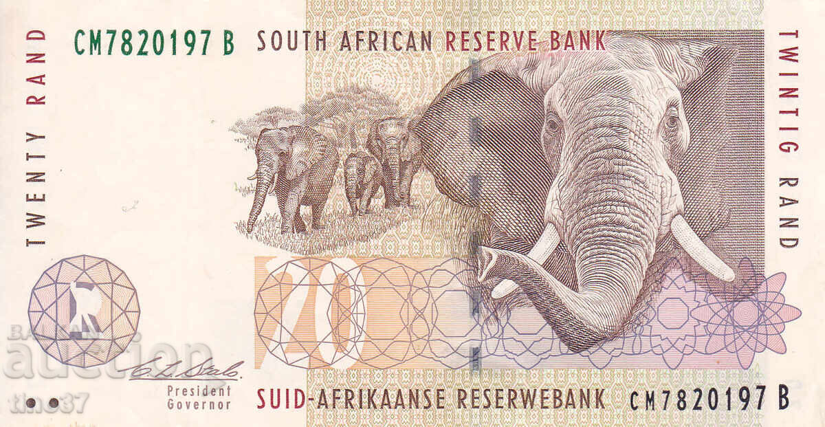 tino37 - ΝΟΤΙΑ ΑΦΡΙΚΗ - 20 ΡΑΝΤ - 1993 - VF+ με τιμή 7.30 BGN | € 3.73