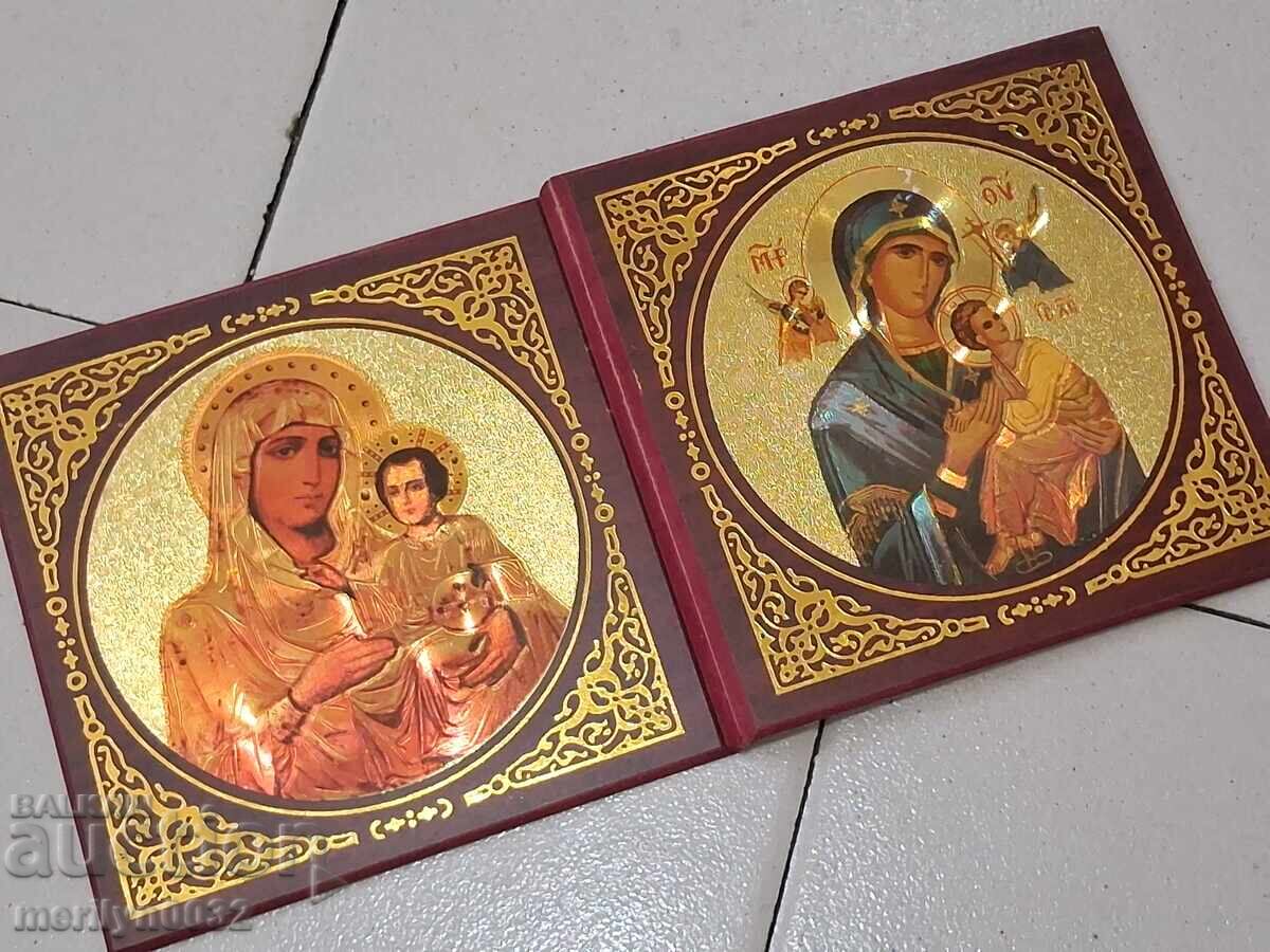 Icoană dublă suvenir amintire din Ierusalim pelerinaj Sfântul Mormânt - 7