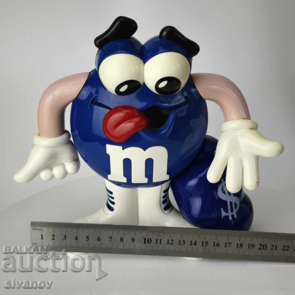 M&M's Blue Advertising Piggy Bank Germany 2001 #6058 - 7