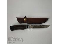 Russian hunting knife Eagle steel 65x13 with leather sheath #6059