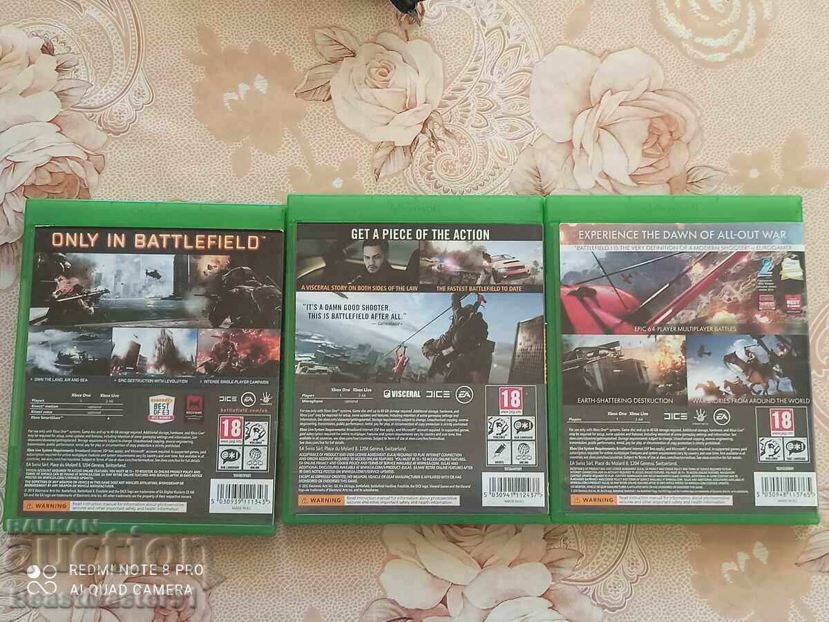Jocuri pentru XBOX ONE 3 buc Battlefield cu preț 45.00 BGN | € 23.01