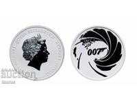 1 $, Tuvalu. James Bond, 1 uncie argint pur!