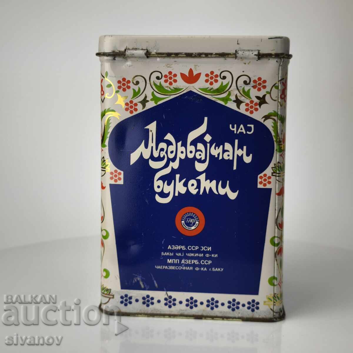Δημοπρασία Παλιό μεταλλικό κουτί τσαγιού Μπουκέτο Αζερμπαϊτζάν ΕΣΣΔ #6060