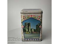 Παλιό μεταλλικό κουτί τσαγιού Μπουκέτο Αζερμπαϊτζάν ΕΣΣΔ #6060