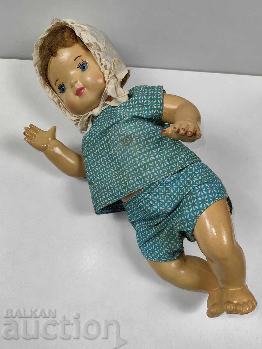 100-YEAR OLD LARGE PERFECT DOLL CHILD'S TOY PAPIER-MÂCHÉ - 5
