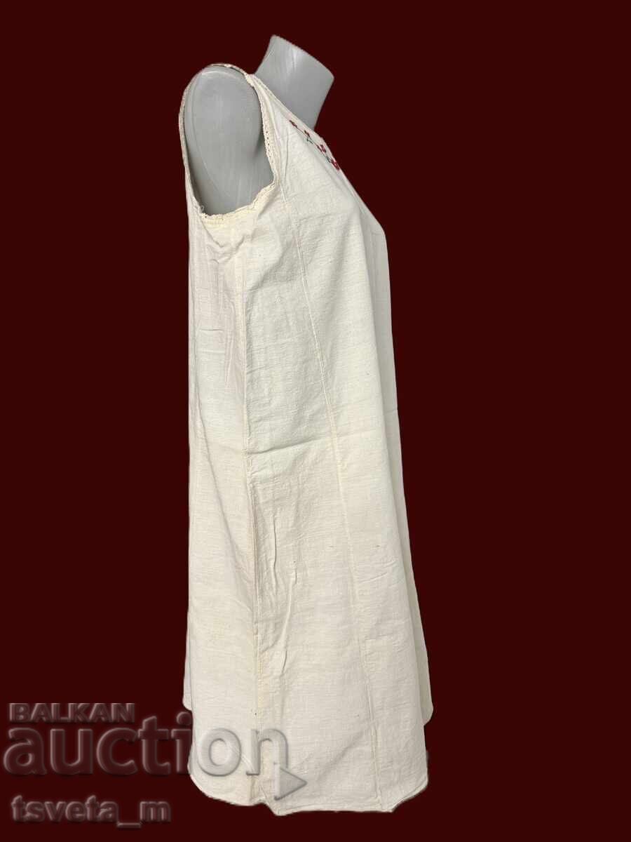 Δημοπρασία Μακρύ γυναικείο λινό πουκάμισο αμάνικο παραδοσιακή φορεσιά