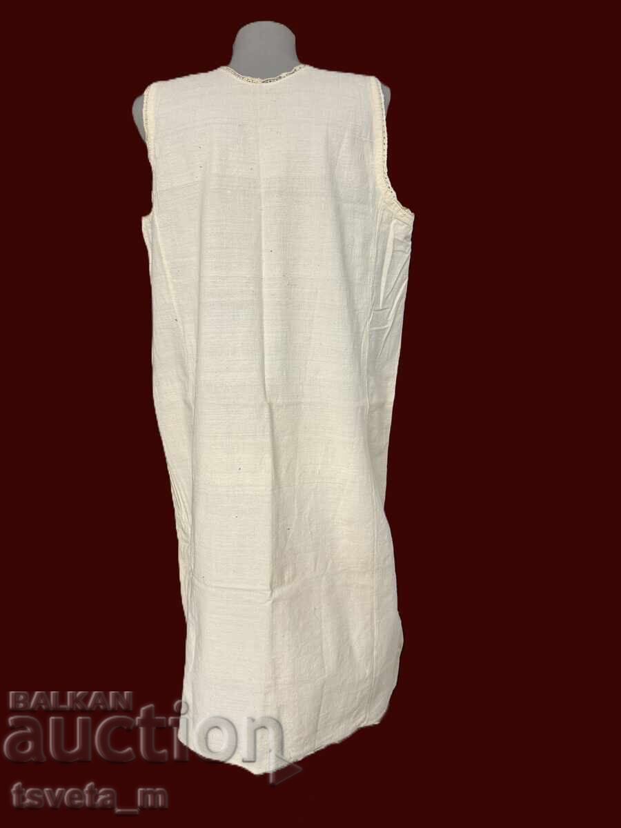 Παράδοση Μακρύ γυναικείο λινό πουκάμισο αμάνικο παραδοσιακή φορεσιά