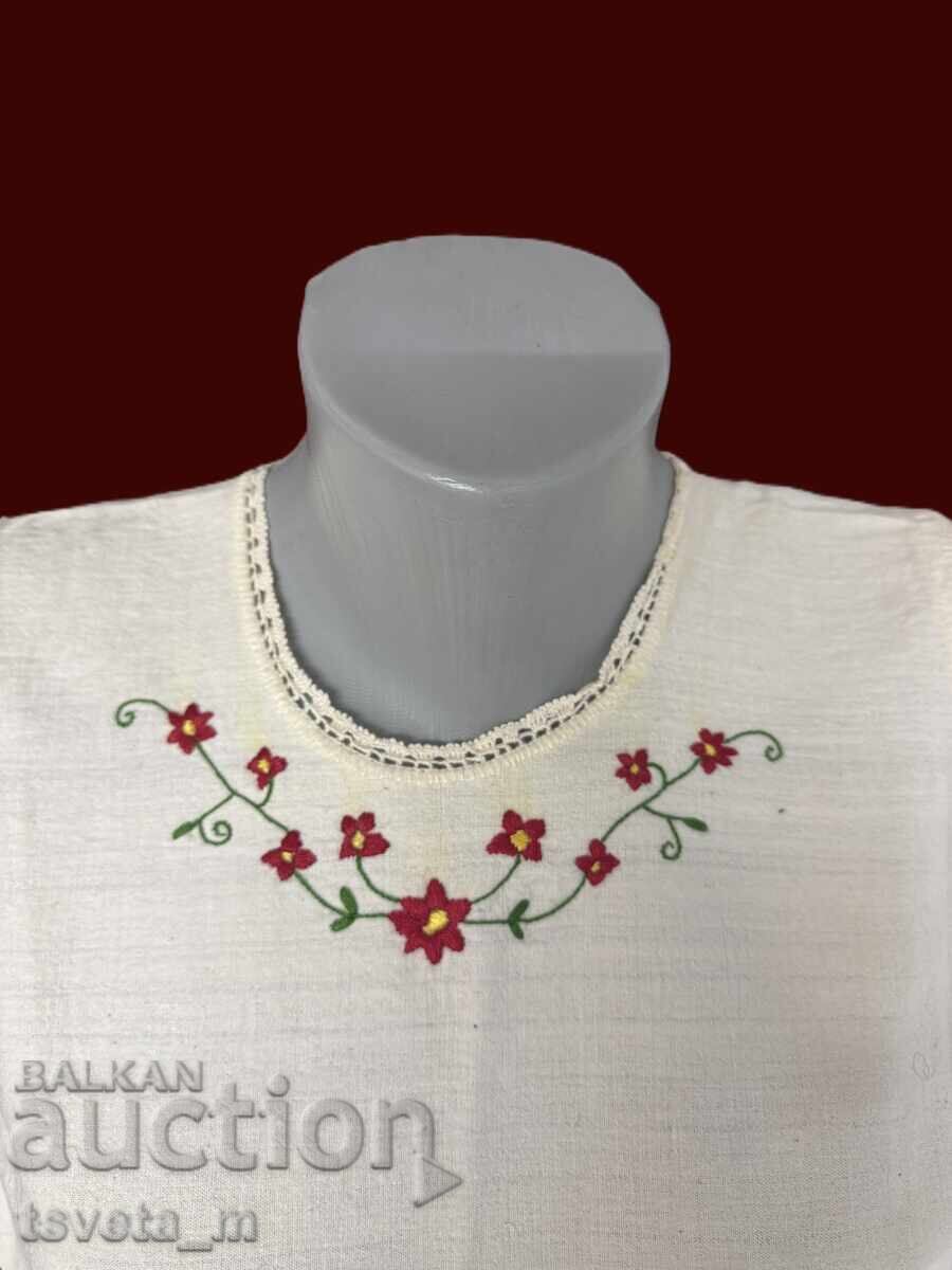 Μακρύ γυναικείο λινό πουκάμισο αμάνικο παραδοσιακή φορεσιά - 5