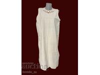 Μακρύ γυναικείο λινό πουκάμισο αμάνικο παραδοσιακή φορεσιά