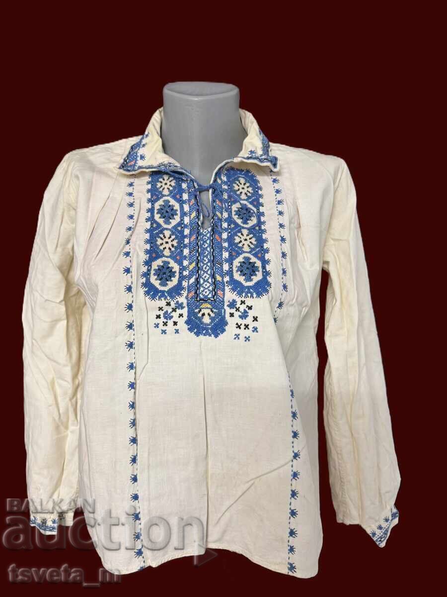 Cămașă scurtă de damă din bumbac cu broderie manuală costum popular