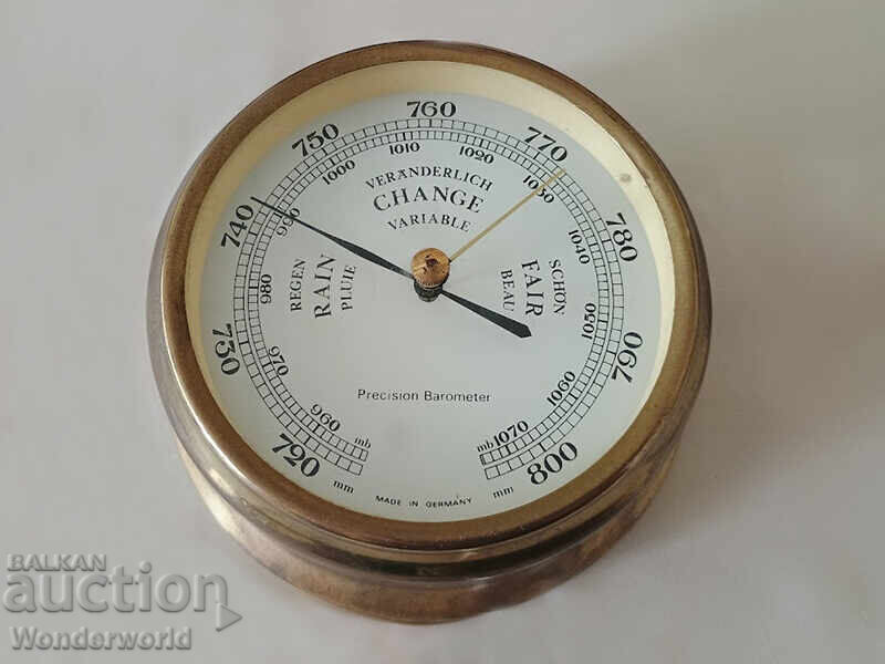 Precise German Wall Ship Barometer - Schatz Precise German Wall Ship Barometer - Schatz