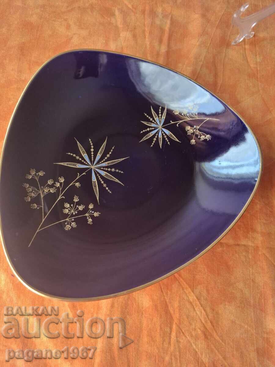 Hand-painted Vintage Decorative Cobalt Bowl
