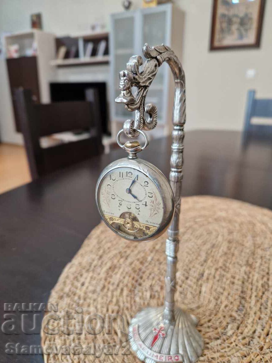 Αντίκα ελβετικό ρολόι τσέπης 8 ημερών Hebdomas - 5