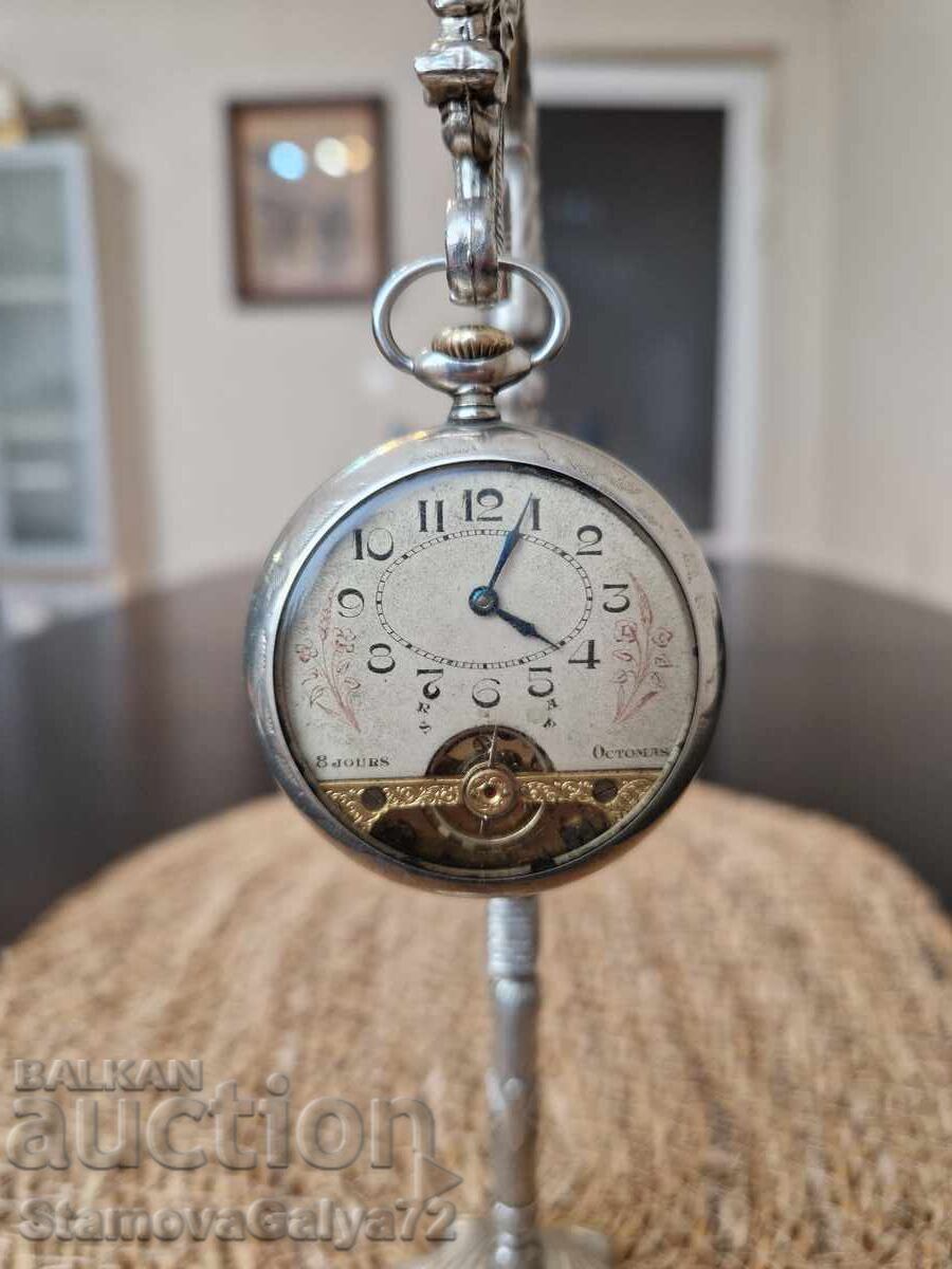 Antique Swiss 8-day pocket watch Hebdomas
