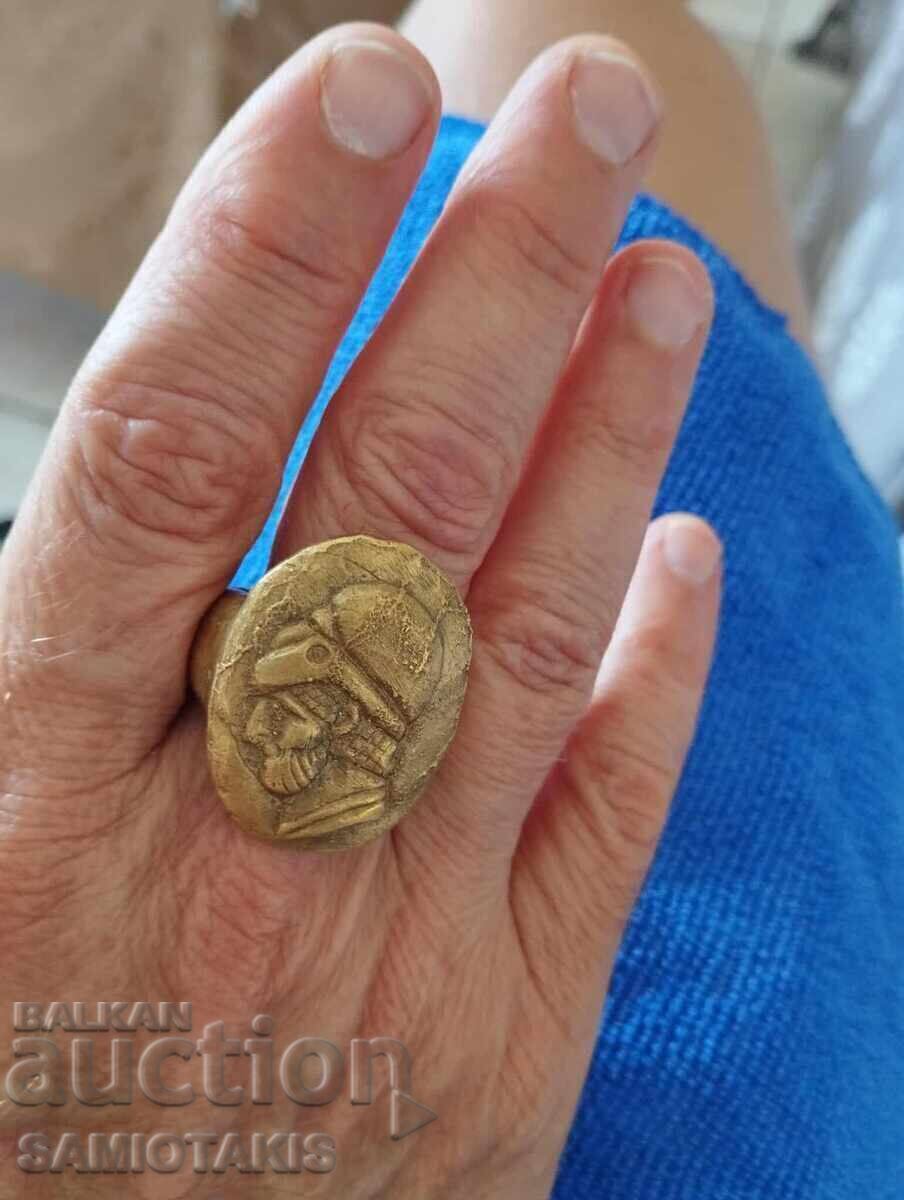 Ancient Greek Bronze Massive Rare Ring - 6