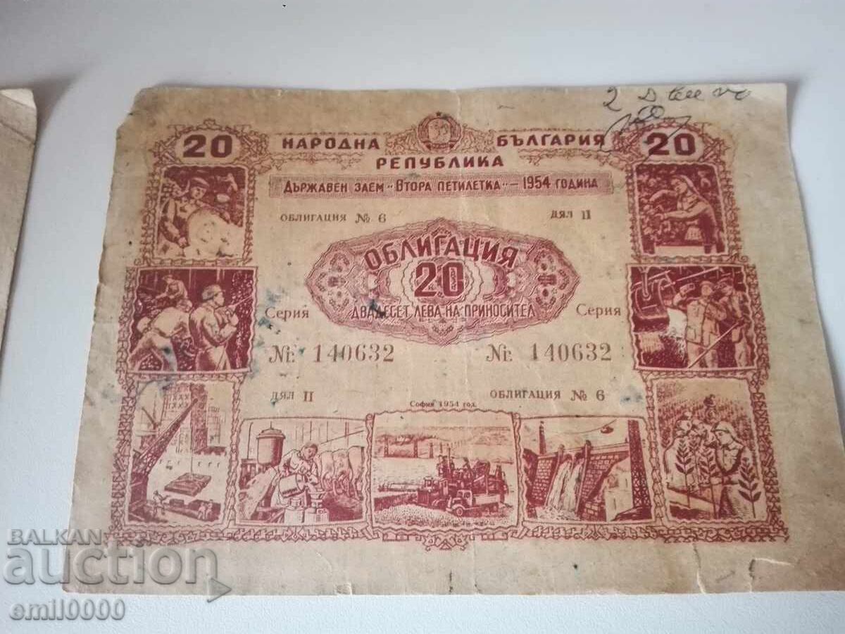 Licitație Obligațiuni din 1954
