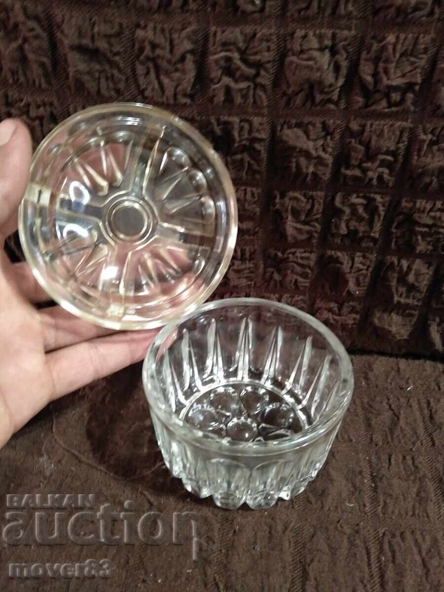 Sugar bowl/candy dish. Glass with price 1.39 BGN | € 0.71