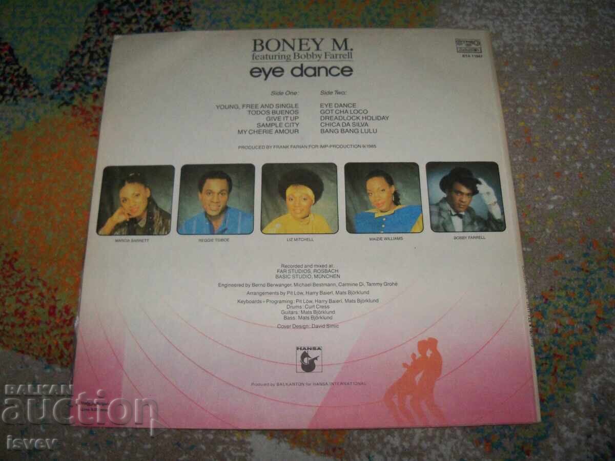 Boney M. – Eye Dance , ВТА 11947 , 1986г. с цена 20.00 лв. | € 10.23 Boney M. – Eye Dance , ВТА 11947 , 1986г. с цена 20.00 лв. | € 10.23