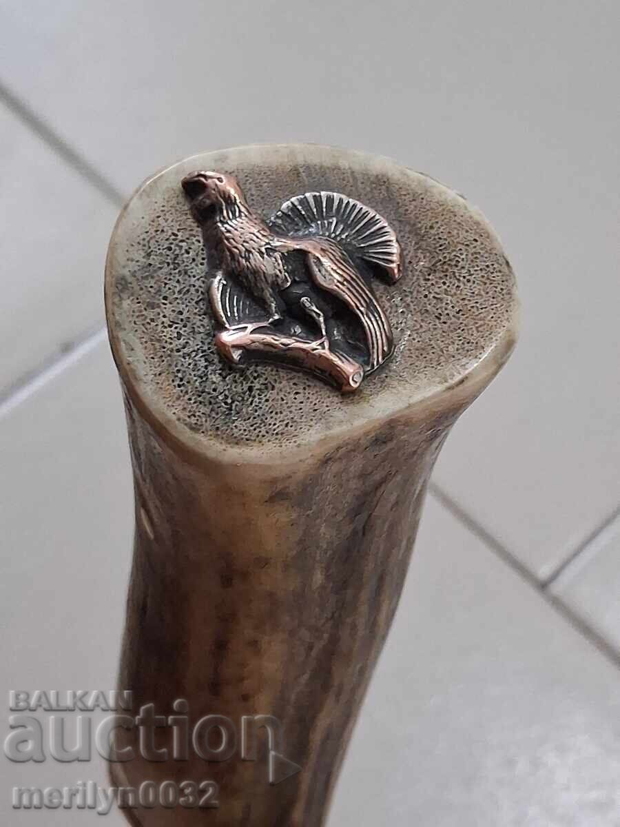 Cuțit de vânătoare cu teacă, mâner din corn de cerb - 5 Cuțit de vânătoare cu teacă, mâner din corn de cerb - 5