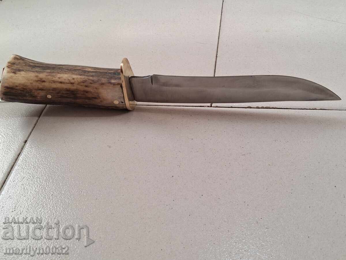 Cuțit de vânătoare cu teacă, mâner din corn de cerb - 7 Cuțit de vânătoare cu teacă, mâner din corn de cerb - 7