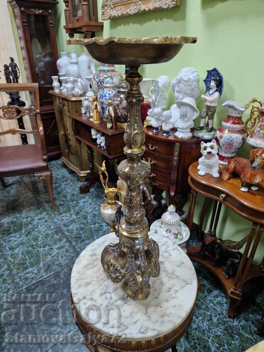 Прекрасен антикварен френски бронзов подов пепелник - 5 Прекрасен антикварен френски бронзов подов пепелник - 5