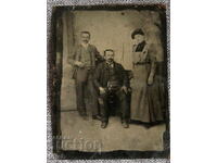Old family photo, metal plate, daguerreotype