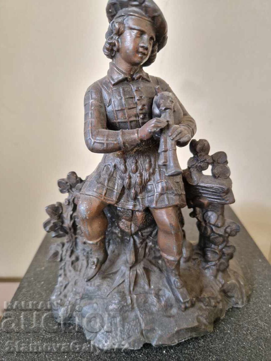 Minunată figurină metalică franceză de colecție, antică - 5