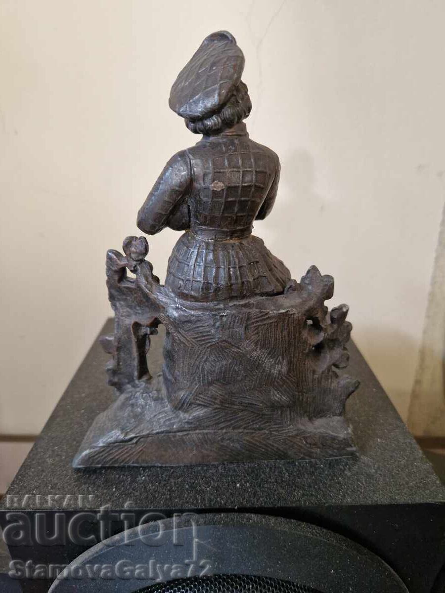 Minunată figurină metalică franceză de colecție, antică - 6