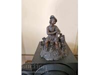 Υπέροχο αντίκα συλλεκτικό γαλλικό μεταλλικό ειδώλιο