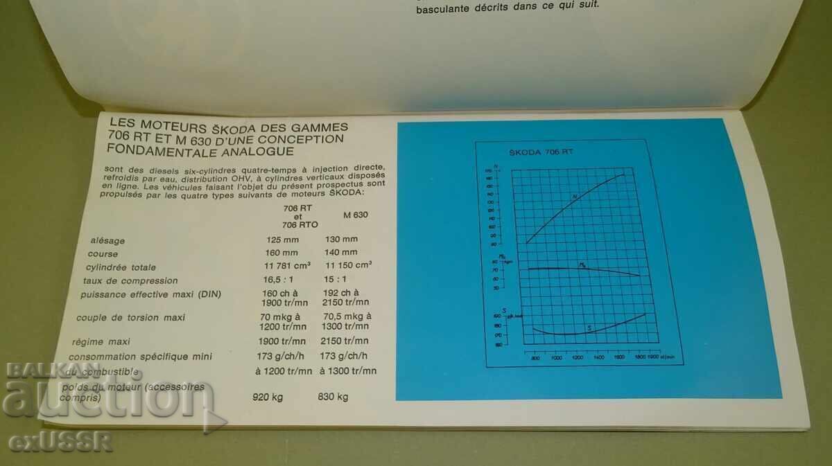 Livrarea Camion SKODA 706 broșură publicitară broșură în franceză
