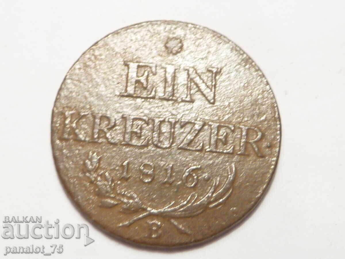 Licitație 1 KREUZER AUSTRIA-UNGARIA 1816 G Licitație 1 KREUZER AUSTRIA-UNGARIA 1816 G
