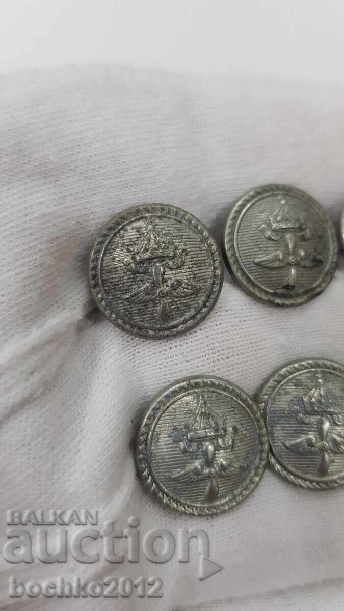 Delivery of 6 pcs. Bulgarian Royal Pilot Epaulette Buttons Boris III