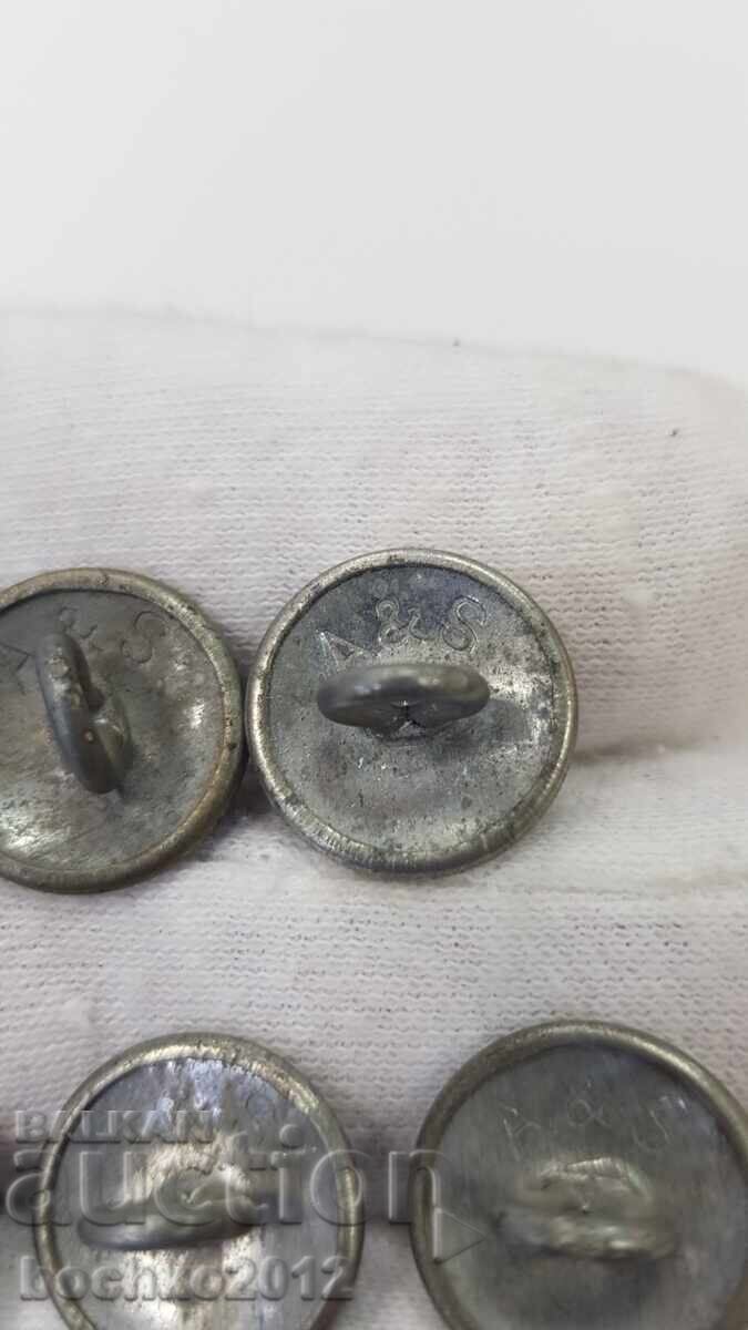 6 pcs. Bulgarian Royal Pilot Epaulette Buttons Boris III - 7