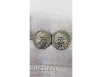 2 buc. Butoni bulgărești regali de pilot pentru epoleti Boris al III-lea