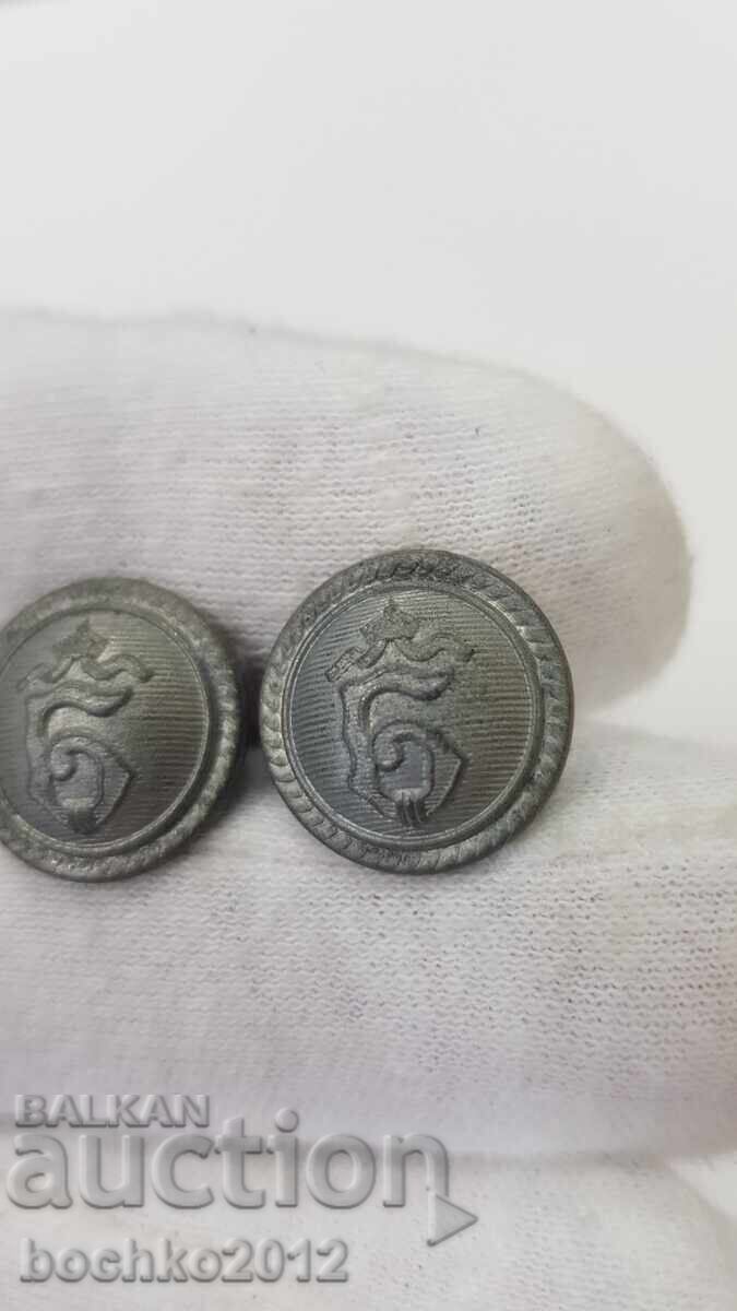 Δημοπρασία 2 τεμ. Βασιλικά κουμπιά πιλότου για επωμίδες Βόρις Γ'