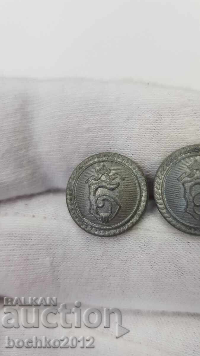 Παράδοση 2 τεμ. Βασιλικά κουμπιά πιλότου για επωμίδες Βόρις Γ'