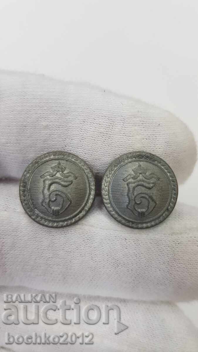 2 τεμ. Βασιλικά κουμπιά πιλότου για επωμίδες Βόρις Γ'