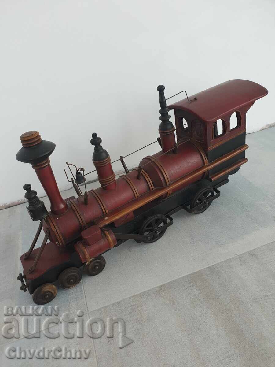 Large old wooden toy/locomotive-train with price 800.00 BGN | € 409.03