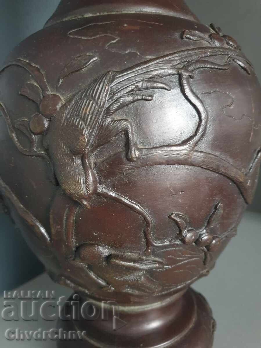 Vază bronz chinezesc vechi figurativă de 45cm-4kg / dragon - 5