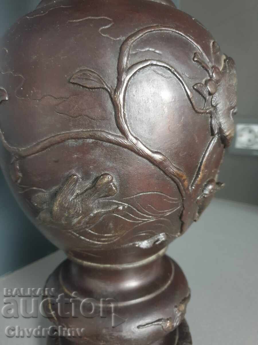 Vază bronz chinezesc vechi figurativă de 45cm-4kg / dragon - 7